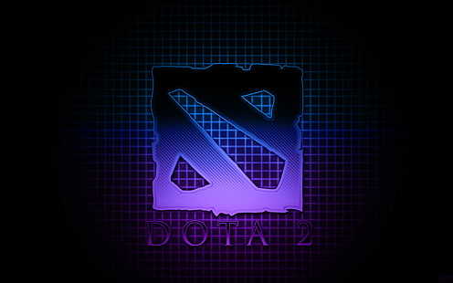 Dota 2, Logo-Hintergründe, Neon, HD-Hintergrundbild HD wallpaper
