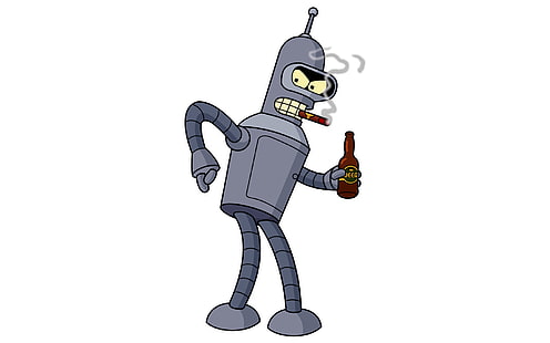 Futurama Bender White HD, personaggio anime robot grigio, cartone animato / fumetto, bianco, futurama, bender, Sfondo HD HD wallpaper
