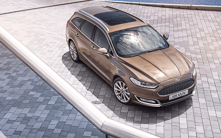 brown Ford SUV, Ford, universal, Mondeo, 2015, Turnier, Vignale, HD wallpaper