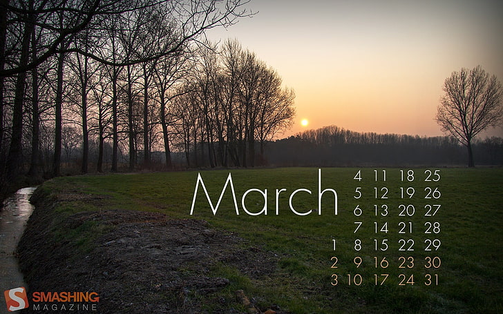 Sunrise-March 2013 calendar desktop themes wallpap.., HD wallpaper