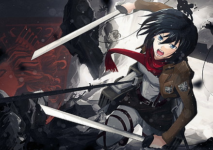 Anime, Attack On Titan, Mikasa Ackerman, Shingeki No Kyojin, Tapety HD HD wallpaper