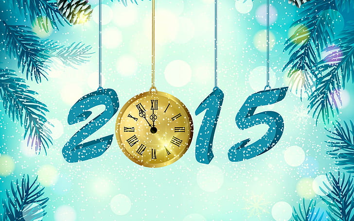 クリスマス、新年、時計、2015、 HDデスクトップの壁紙