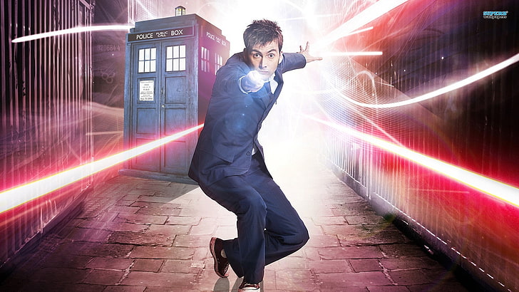 Doctor Who, The Doctor, TARDIS, David Tennant, dziesiąty lekarz, Tapety HD