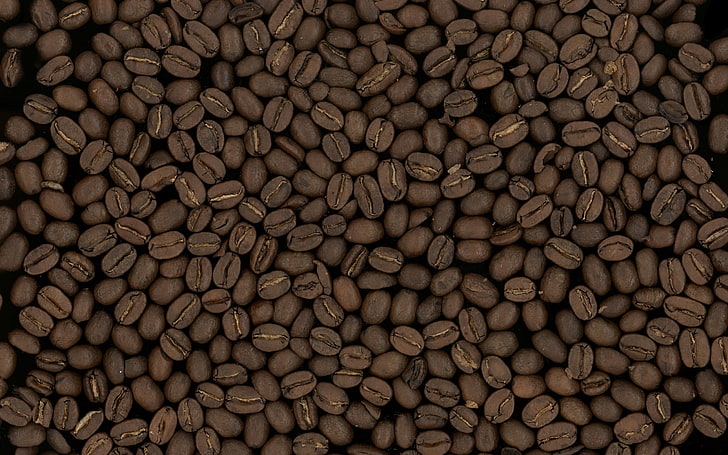 coffee bean lot, coffee beans, texture, background, grain, HD wallpaper