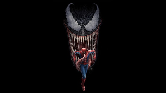 spiderman, racun, karya seni, 4k, hd, seni digital, pahlawan super, supervillain, Wallpaper HD HD wallpaper