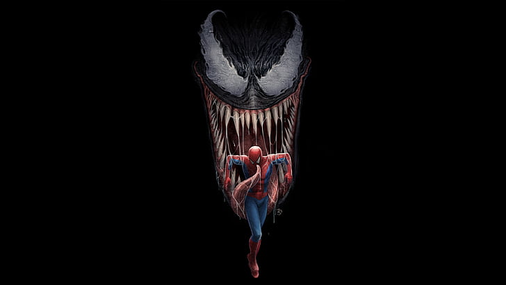 Venom, Spider-Man, Artwork, 4K, HD wallpaper