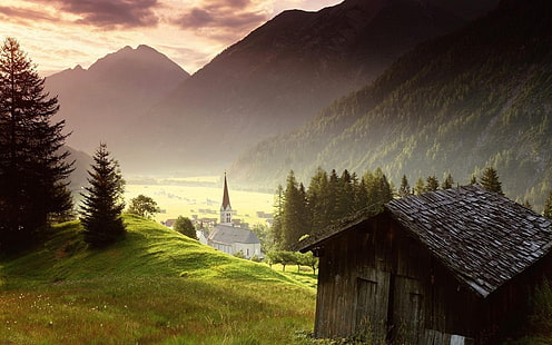 Австрия планински пейзаж HD тапет, HD тапет HD wallpaper