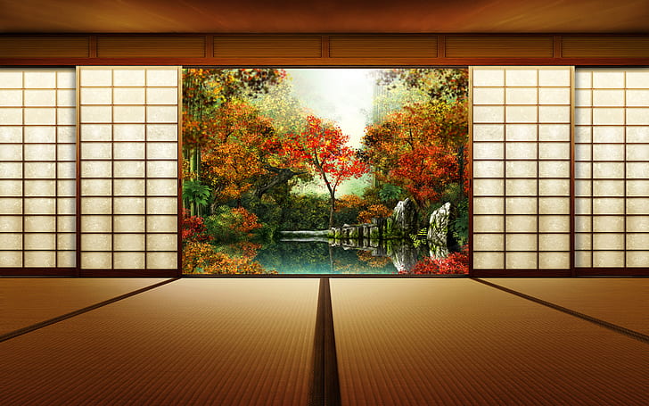 Jardin japonais, japonais, jardin, Fond d'écran HD