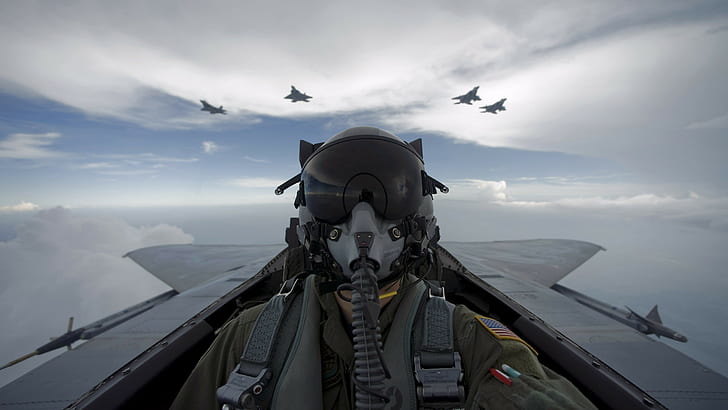 F-15 Eagle, militära flygplan, cockpit, US Air Force, Pilote, flygplan, HD tapet