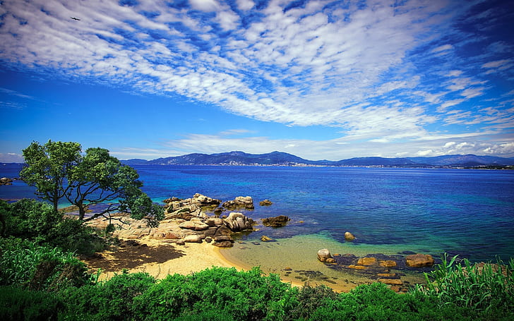 Corsica Island Porticcio Coast Beach France Photo Wallpaper Hd For Mobile Phone 2880×1800, HD wallpaper