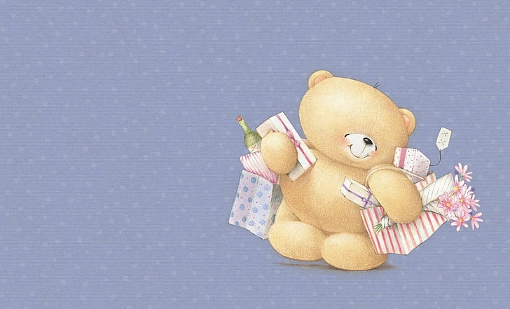 smile, mood, holiday, art, bear, purchase, a bunch, children's, Forever Friends Deckchair bear, HD wallpaper