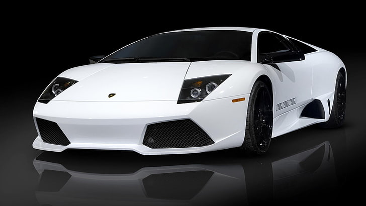 portiera della macchina bianca e nera, Lamborghini Murcielago, Sfondo HD