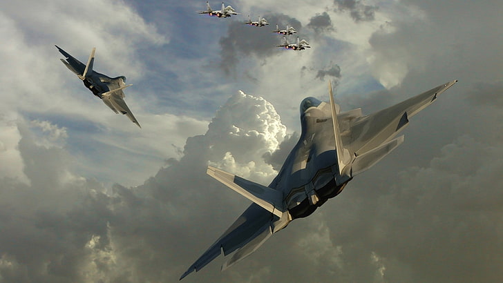 avions militaires F22 raptor chasseurs jets Aircraft Military HD Art, avions, militaires, avions de chasse, F-22 Raptor, Fond d'écran HD
