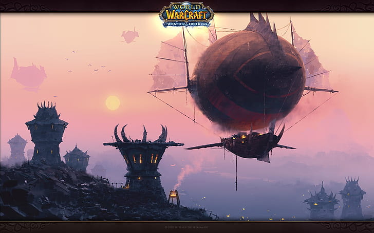 World of Warcraft Orgrimmar Zeppelin 1680x1050 Videospel World of Warcraft HD Art, World of Warcraft, Orgrimmar, HD tapet