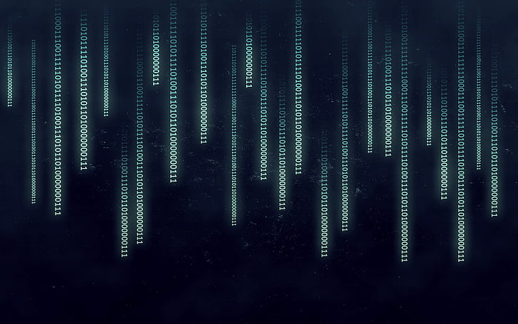 Schwarzer Hintergrund mit binärem Text-Overlay, ohne Titel, The Matrix, binär, abstrakt, Minimalismus, Filme, digitale Kunst, HD-Hintergrundbild