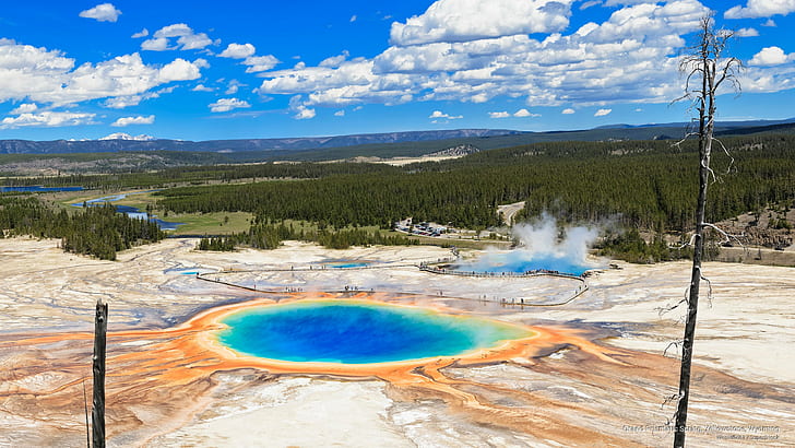 Grand Prismatic Spring, Yellowstone, Wyoming, National Parks, HD wallpaper