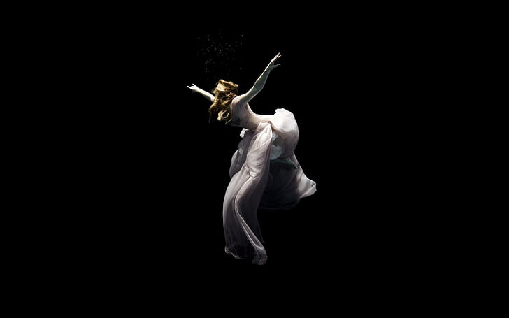 Floating Dancer, dance, gown, floating, photography, female, beauty, woman, 3d and abstract, HD wallpaper