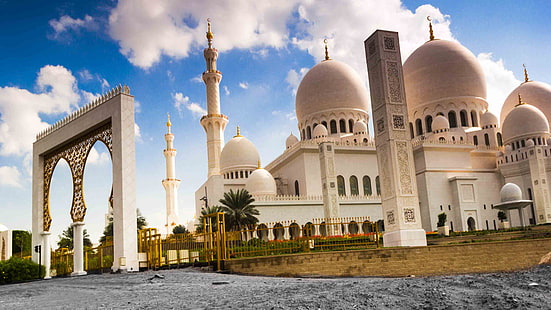 มัสยิดหลวง Sheikh Zayed Abu Dhabi เป็นมัสยิดที่ใหญ่ที่สุดในสหรัฐอาหรับเอมิเรตส์ 3840 × 2160, วอลล์เปเปอร์ HD HD wallpaper