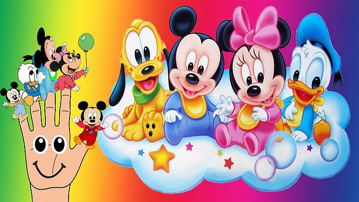 Adorable Baby, Mickey Mouse, Pluto, Minnie Donald Duck Desktop Wallpaper Hd, HD wallpaper