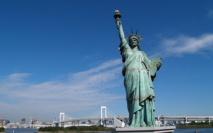 Patung Liberty, New York, patung kebebasan, Amerika Serikat, new york, Wallpaper HD