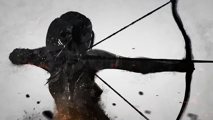 donna con freccia sfondo vettoriale, Lara Croft, Rise of the Tomb Raider, Tomb Raider, Sfondo HD