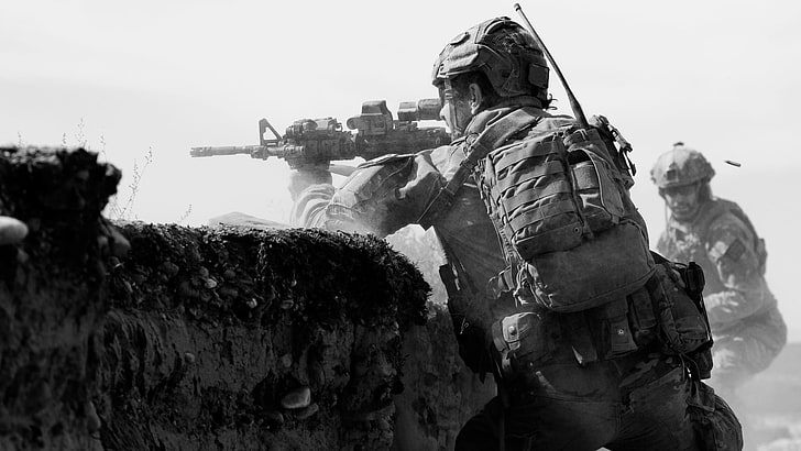fuzil de assalto preto, militar, soldado, exército australiano, forças especiais, serviço aéreo especial, arma, rifles, AR-15, HD papel de parede
