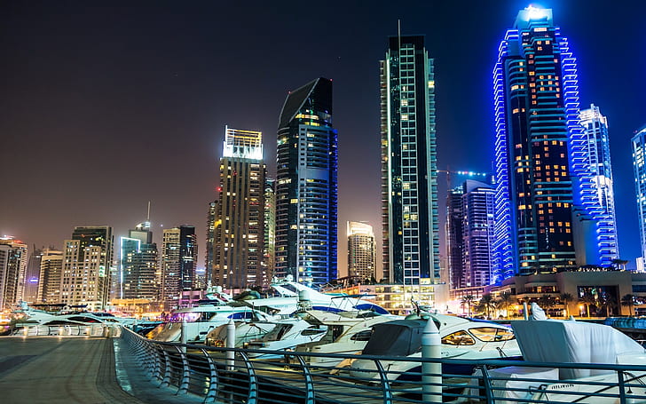 Dubai Marina View, Dubai, Dubai Yat Limanı, Birleşik Arap Emirlikleri, HD masaüstü duvar kağıdı