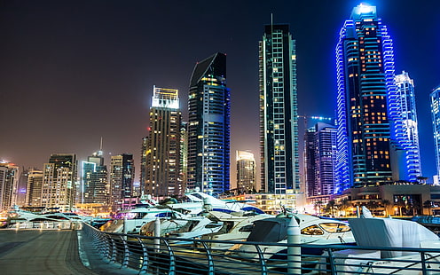 Dubai Marina View, ดูไบ, ท่าจอดเรือดูไบ, สหรัฐอาหรับเอมิเรตส์, วอลล์เปเปอร์ HD HD wallpaper