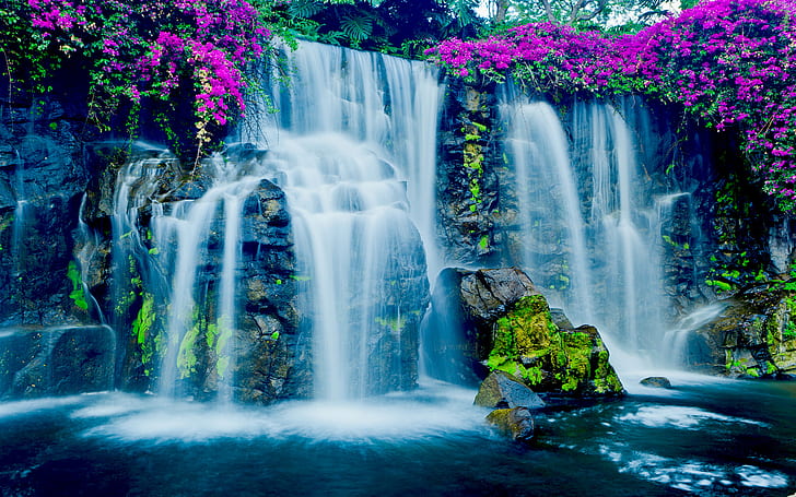 Schöner Blauer Wasserfall In Hawaii, HD-Hintergrundbild