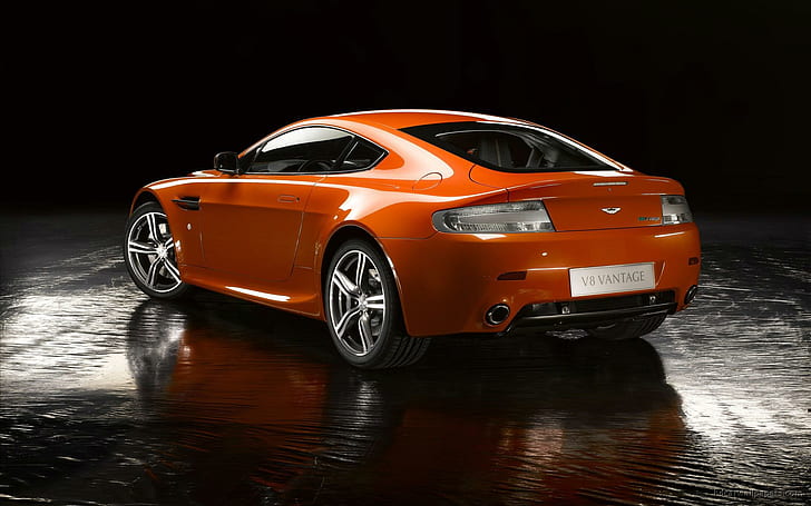 Aston Martin V8 Vantage N400 2, orange coupe, aston, martin, vantage, n400, cars, aston martin, HD wallpaper