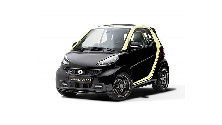 car, vehicle, 2015 Smart ForTwo Cabrio Edition MASCOT, Smart ForTwo, white background, front angle view, HD wallpaper