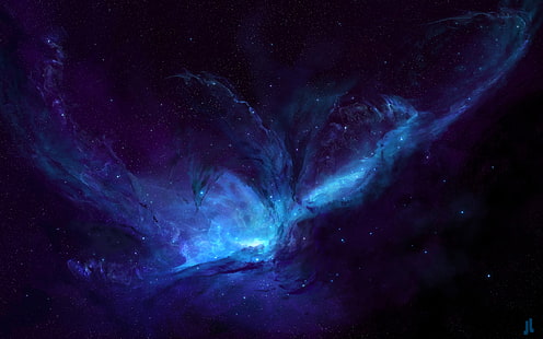 Via Láctea Azul Galáxia, Via Láctea, Azul, Galáxia, HD papel de parede HD wallpaper