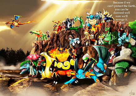 assorted Pokemon illustration, Pokémon, Blastoise (Pokémon), Blaziken (Pokémon), Brendan (Pokemon), Charizard (Pokémon), Cheren (Pokémon), Dawn (Pokémon), Emboar (Pokemon), Empoleon (Pokémon), Feraligatr (Pokemon), Gary Oak, Gold (Pokemon), Hilbert (Pokemon), Hilda (Pokémon), Infernape (Pokémon), Lyra (Pokemon), May (Pokémon), Meganium (Pokemon), Pearl (Pokemon), Rosa (Pokemon), Samurott (Pokemon), Sceptile (Pokémon), Serperior (Pokemon), Silver (Pokemon), Swamper (Pokemon), Torterra (Pokémon), Typhlosion (Pokemon), Venusaur (Pokémon), HD wallpaper HD wallpaper