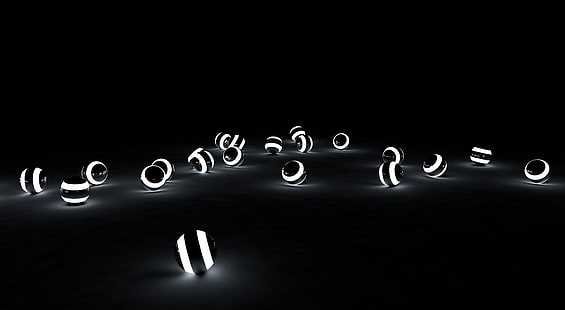 Light Balls, lotto di luci a LED nero rotondo bianco, Aero, Nero, Sfondo HD HD wallpaper