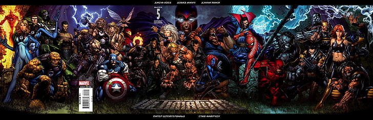 Marvel wallpaper, x-men, iron man, Hulk, Thor, captain America, spider-man, fantastic four, rassomaha, HD wallpaper