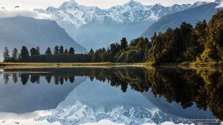 Gletser Fox, Westland Selatan, Selandia Baru, Oseania, Wallpaper HD