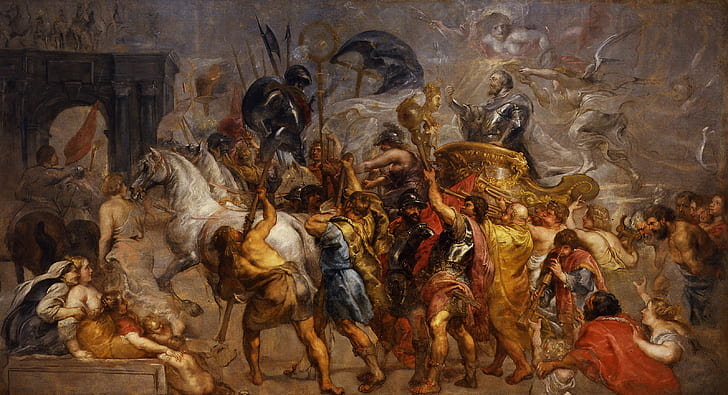 картина, история, Питер Пауль Рубенс, Питер Пауль Рубенс, Триумфальный въезд Генриха IV в Париж, HD обои