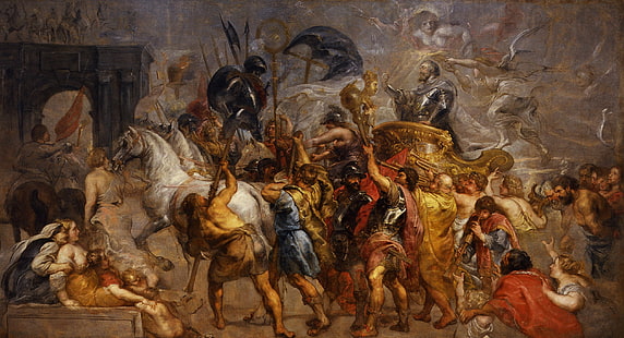 quadro, história, Peter Paul Rubens, Pieter Paul Rubens, entrada triunfal de Henrique IV em Paris, HD papel de parede HD wallpaper