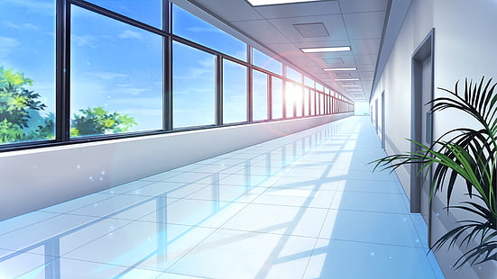  Anime, Original, Hallway, HD wallpaper HD wallpaper