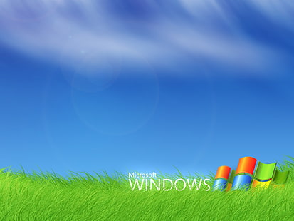 Papel de parede do Microsoft Windows, premium, janelas, grama, campo, computador, HD papel de parede HD wallpaper