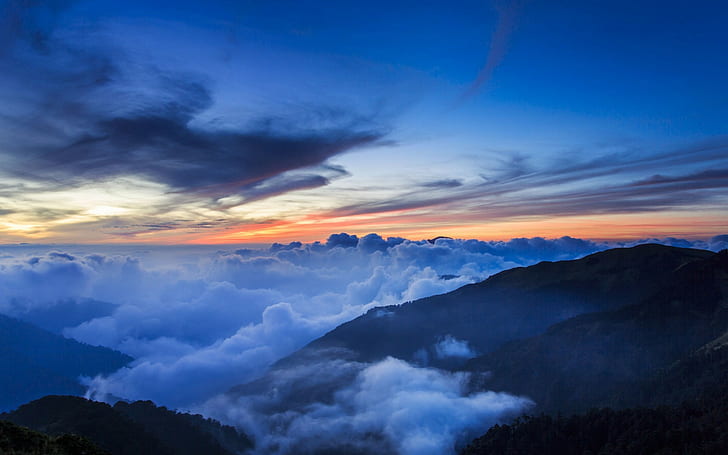 ธรรมชาติท้องฟ้าเมฆภูเขาภูมิทัศน์, วอลล์เปเปอร์ HD
