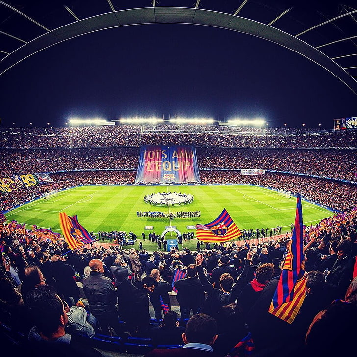 FC Barcelona, ​​klub sepak bola, sepak bola, Camp Nou, Liga Champions, Wallpaper HD