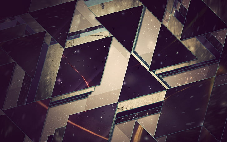 abstrak, segitiga, seni digital, Wallpaper HD