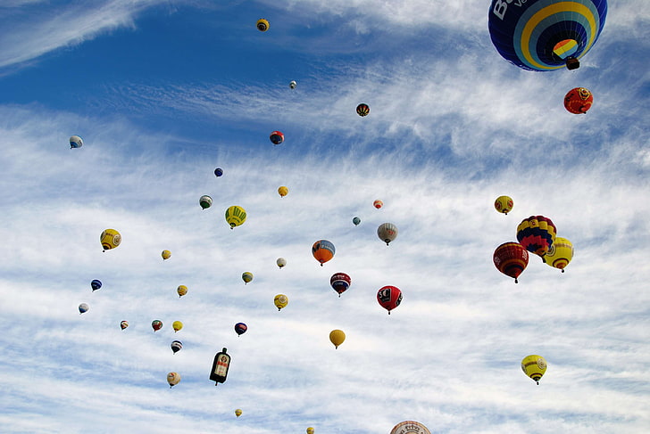 esportes aéreos, balão, envelope de balão, lançamento do balão, balão, queimador, colorido, voo, voar, balão de ar quente, passeio de balão de ar quente, passeios de balão de ar quente, montgolfiade, céu, manga, começar, decolar, HD papel de parede