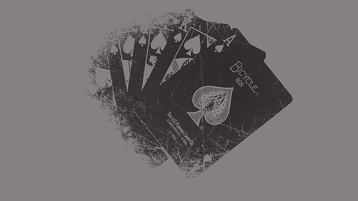empat kartu Ace of Spade, kartu As, kartu bermain, Wallpaper HD