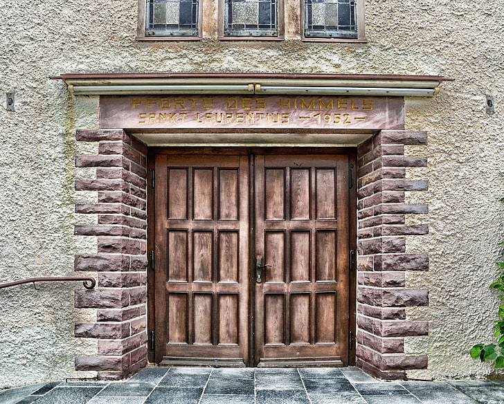 architecture, brick, building, church, door, doorway, entrance, germany, hdr, outside, royalty, schieder schwalenberg, stone, wood, wooden, HD wallpaper