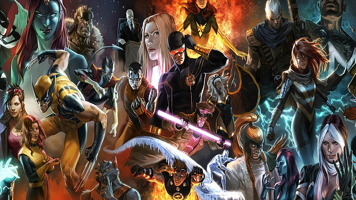 X-men characters digital wallpaper, X-Men, Wolverine, Marvel Comics, movies, artwork, HD wallpaper