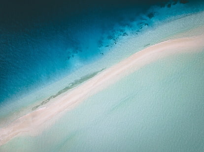 corpo de água, Maldivas, tropical, ilha, praia, vista aérea, HD papel de parede HD wallpaper
