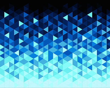 Абстрактный, Треугольник, Художественный, Синий, Цифровое искусство, Геометрия, Узор, HD обои HD wallpaper
