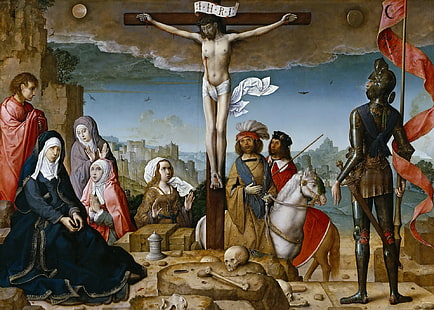 quadro, religione, mitologia, Crocifissione di Cristo, Juan de Flandes, Sfondo HD HD wallpaper